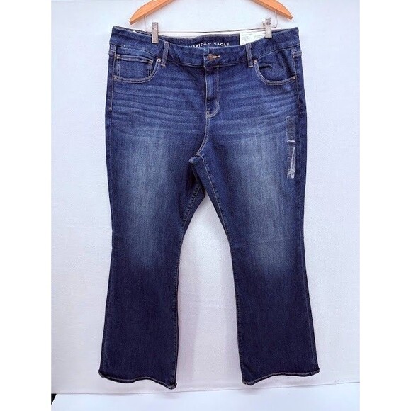 American Eagle Women's Plus Size Jeans Size 20 Curvy Bootcut Dark Wash NWT - Picture 1 of 9